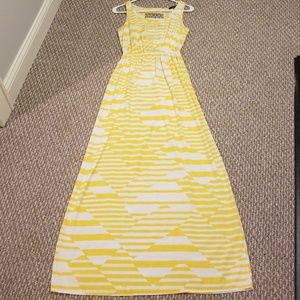 Yellow and White maxi dress